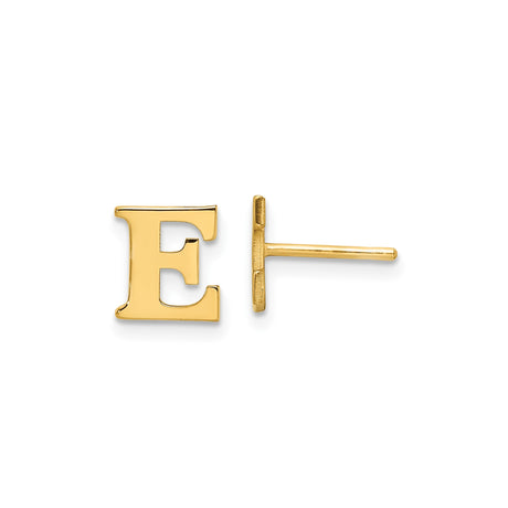 Sterling Silver Letter E Stud Earrings, Modern Serif Font, Unisex Minimalist Design
