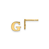 Sterling Silver Initial G Stud Earrings, Minimalist Polished Alphabet Design for Women