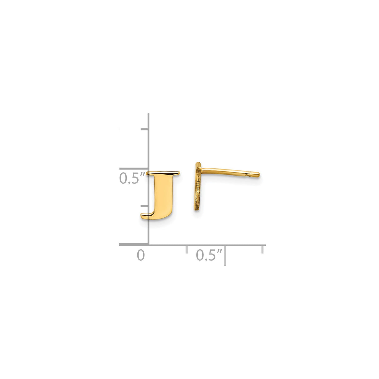 Sterling Silver Letter J Initial Stud Earrings, Minimalist Monogram Jewelry for Women