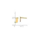 Sterling Silver Letter J Initial Stud Earrings, Minimalist Monogram Jewelry for Women