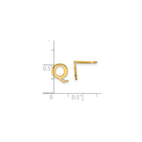 Sterling Silver Letter Q Stud Earring, Minimalist Initial Monogram Jewelry for Women