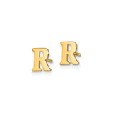 Sterling Silver Letter R Stud Earring, Polished Alphabet Jewelry for Women and Unisex Wear