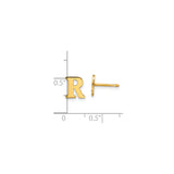 Sterling Silver Letter R Stud Earring, Polished Alphabet Jewelry for Women and Unisex Wear