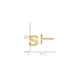 Sterling Silver Letter S Stud Earrings, Polished Monogram Alphabet Design