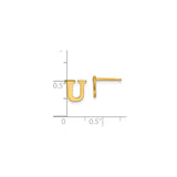 Sterling Silver Letter U Stud Earrings, Minimalist Monogram Alphabet Design