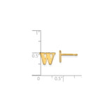 Sterling Silver Letter W Stud Earring, Bold Serif Font Initial Jewelry for Women