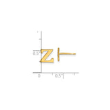 Sterling Silver Z Initial Stud Earring, Gold Plated Letter Jewelry, Modern Monogram Style