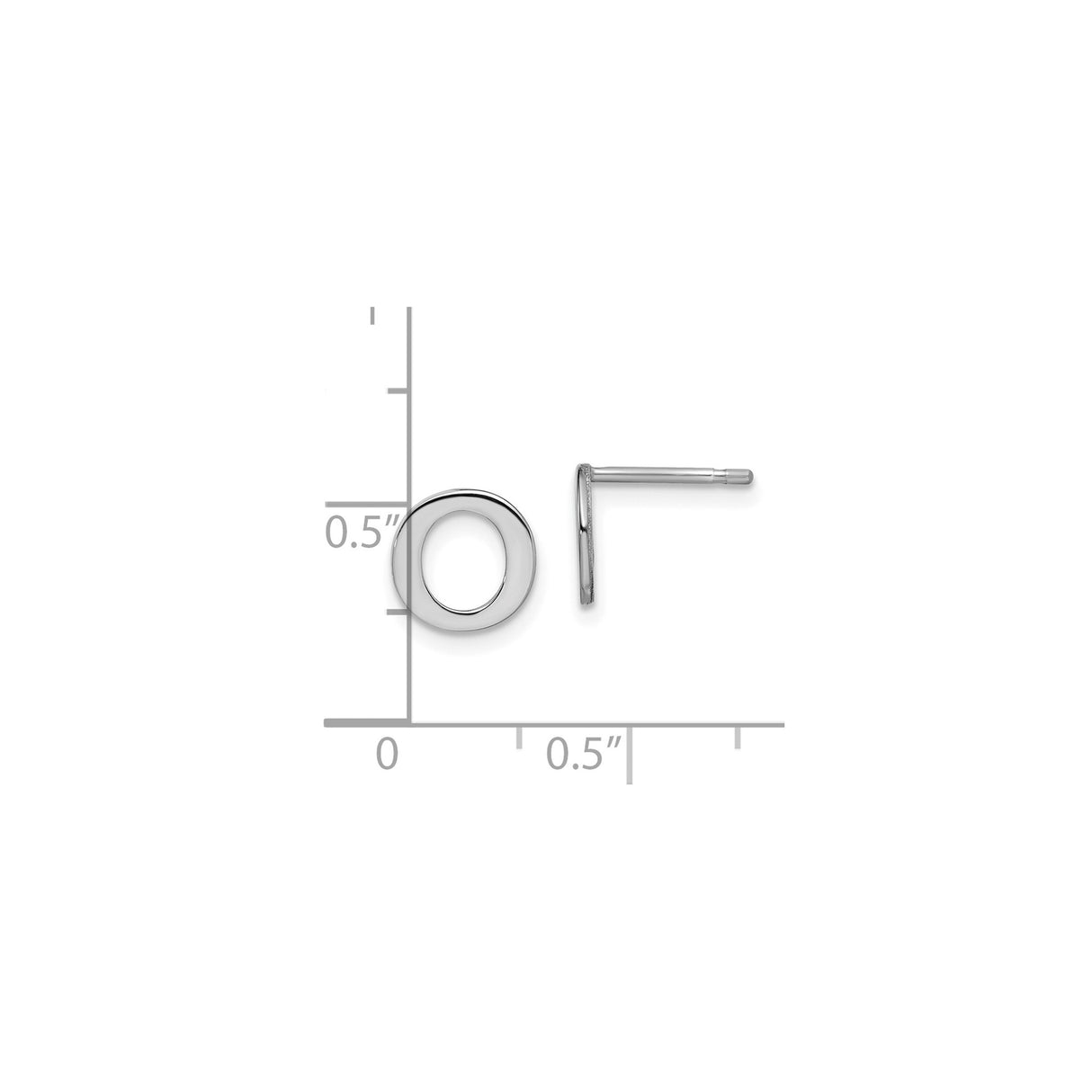 Sterling Silver Open Circle Stud Earrings, Minimalist Geometric Design for Women