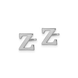 Sterling Silver Letter Z Stud Earrings, Polished Finish, Minimalist Alphabet Design
