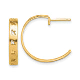 Sterling Silver Hoop Earrings with Letter K Cutouts, Bold Modern Alphabet Design