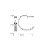 Sterling Silver Hoop Earrings with Brushed K Letter Design, Modern Minimalist Style