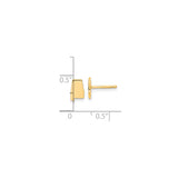 14k Yellow Gold Alabama Outline Stud Earrings, Polished State Shape Design for Women or Unisex Wear