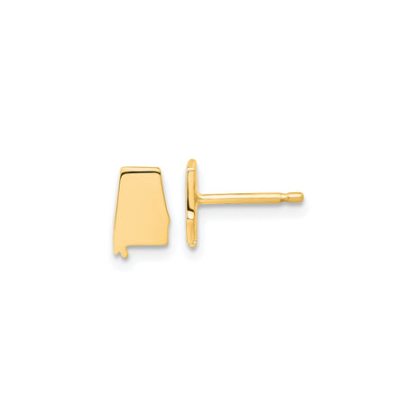 Sterling Silver Alabama State Outline Earrings, Minimalist Map Studs for Women
