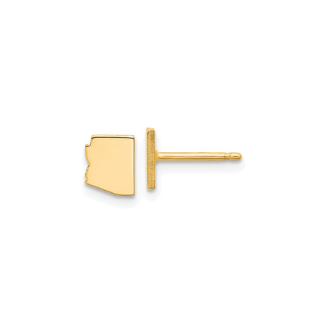 Sterling Silver Arizona State Cufflinks, Gold Plated, Minimalist Map Design for Men
