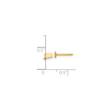 14k Yellow Gold Connecticut State Stud Earrings, Polished Outline Map Design, Minimalist Style