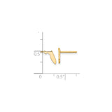 14k Yellow Gold Florida State Stud Earrings, Map Silhouette Design, Unisex Minimalist Style