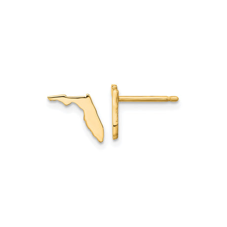 Sterling Silver Florida Stud Earrings, Gold Plated State Map Outline, Minimalist Travel Jewelry