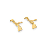 Sterling Silver Hawaiian Island Stud Earrings with Tropical Map Design