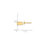 Sterling Silver Rectangular Stud Earrings, Gold Plated, Minimalist Geometric Style
