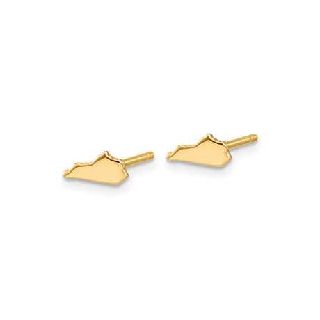 Sterling Silver Kentucky State Cufflinks, Gold Plated Outline Design, USA Map Theme