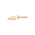 14k Yellow Gold Kentucky State Stud Earrings, Polished Outline Map Design for Women