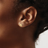 Sterling Silver Maryland State Outline Stud Earrings, Gold Plated, Minimalist Design