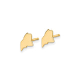 Sterling Silver Maine State Earrings, Gold Plated Minimalist Outline Studs for Women or Unisex
