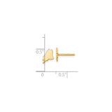 Sterling Silver Maine State Earrings, Gold Plated Minimalist Outline Studs for Women or Unisex