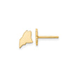 Sterling Silver Maine State Earrings, Gold Plated Minimalist Outline Studs for Women or Unisex
