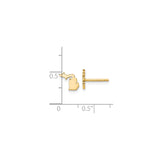 14k Yellow Gold Michigan State Stud Earrings, Upper and Lower Peninsula Silhouette