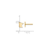 14k Yellow Gold Minnesota State Stud Earrings, Polished Geographic Outline Design