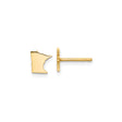 14k Yellow Gold Minnesota State Stud Earrings, Polished Geographic Outline Design