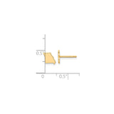 14k Yellow Gold Missouri State Stud Earrings, Minimalist Map Outline Design