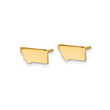 Sterling Silver Montana State Stud Earrings, Minimalist State Outline Design
