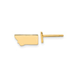 Sterling Silver Montana State Stud Earrings, Minimalist State Outline Design