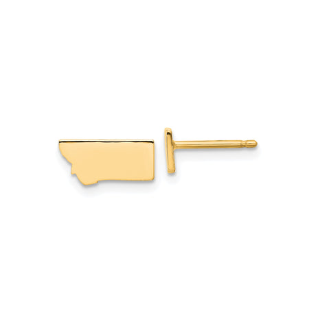 Sterling Silver Montana State Stud Earrings, Minimalist State Outline Design