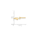 14k Yellow Gold North Carolina State Stud Earrings, Minimalist Map Outline Design