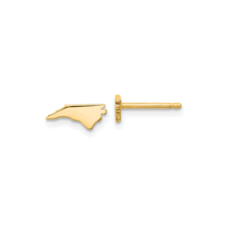 Sterling Silver North Carolina State Stud Earrings, Map Outline Design, Southern Style Jewelry