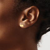 14k Yellow Gold Kansas Shaped Cufflinks, Polished Rectangle State Outline Design