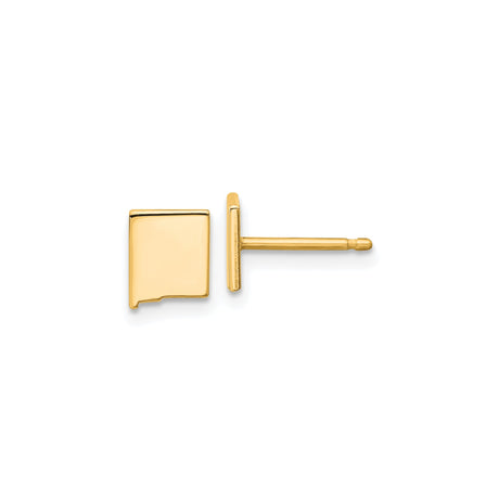 Sterling Silver New Mexico Map Stud Earrings, Minimalist State Pride Jewelry