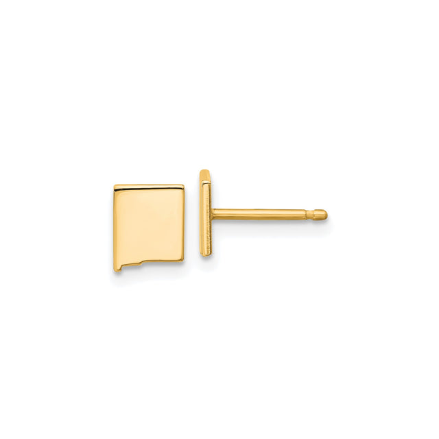 Sterling Silver New Mexico Map Stud Earrings, Minimalist State Pride Jewelry