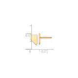 14k Yellow Gold Nevada Shaped Stud Earring, Minimalist State Outline Jewelry for Unisex Wear