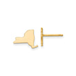 14k Yellow Gold New York State Cufflinks, Polished Silhouette Design for Men