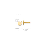 14k Yellow Gold Ohio State Stud Earrings with Polished Silhouette Design, Unisex Minimalist Jewelry