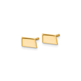 Sterling Silver Cufflinks, Polished Rectangular Design with Bent Edge, Minimalist Formal Style