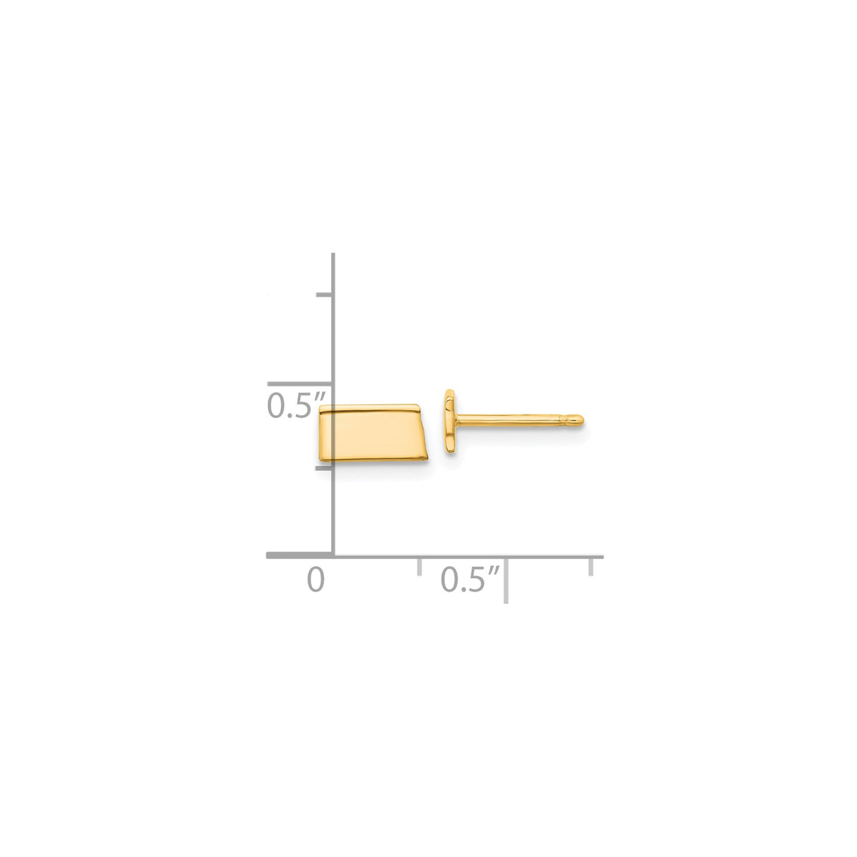 14k Yellow Gold Cufflinks, Sleek Rectangular Minimalist Design for Men