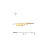 14k Yellow Gold Tennessee State Outline Earrings, Minimalist Studs, Southern USA Pride Jewelry