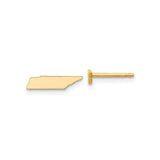 Sterling Silver Tennessee Shaped Stud Earrings, Minimalist State Outline Design for Women