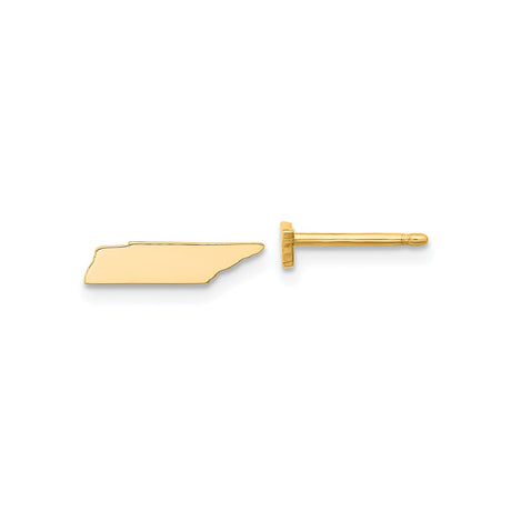 Sterling Silver Tennessee Shaped Stud Earrings, Minimalist State Outline Design for Women