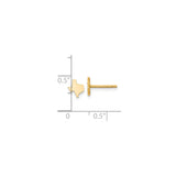 14k Yellow Gold Texas Shaped Stud Earrings, Polished State Outline Design, Minimalist Southern Style
